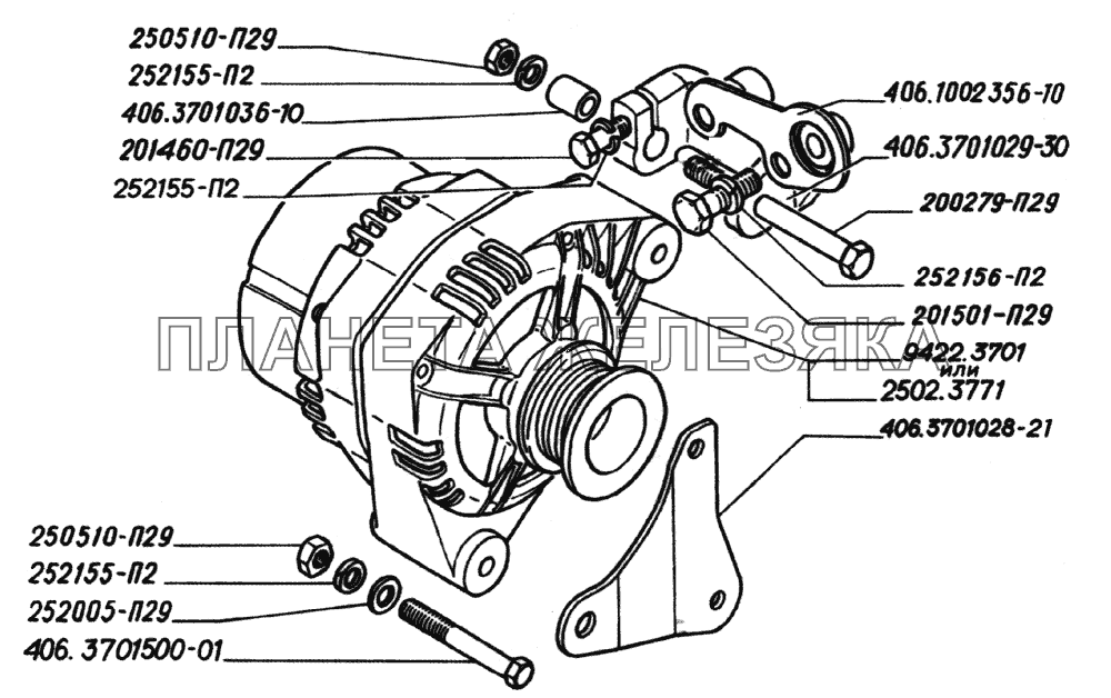 Генератор двигателей ЗМЗ-406 ГАЗ-2705 (дв. ЗМЗ-406)